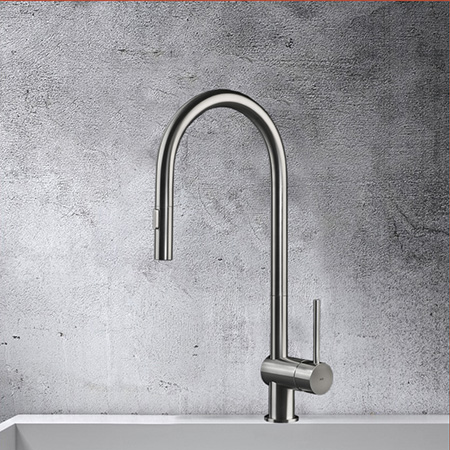 Stainless steel kitchen faucets